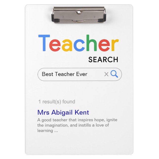 Best Teacher Ever Clipboards Search Engine Result (Front)