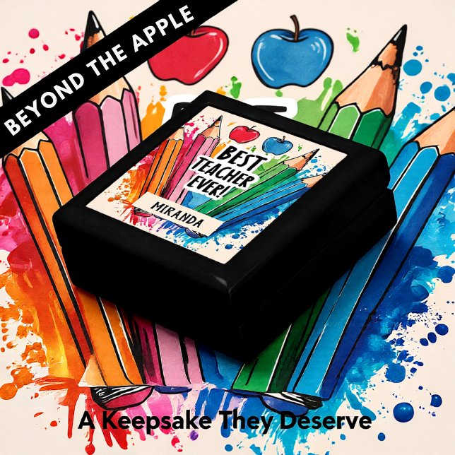 Best Teacher Ever Colorful Pencil Apple Design Gift Box (Best Teacher Ever Colorful Pencil Apple Design Gift Box)
