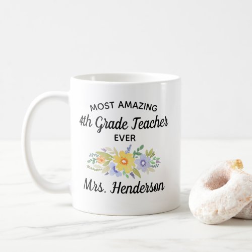 Best Teacher Ever Custom Teacher Thank You Gift Coffee Mug