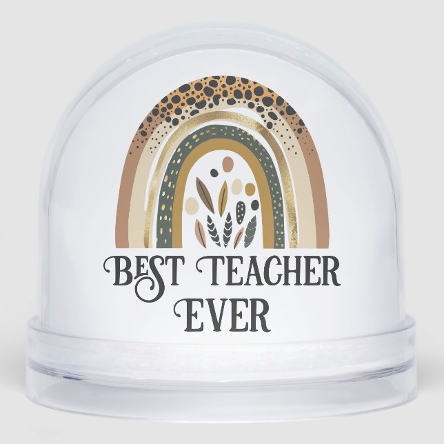 Best Teacher Ever Fun Photo Gift Snow Globe (Front)
