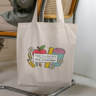 Best Teacher Ever Kindergarten Cute Gift Tote Bag
