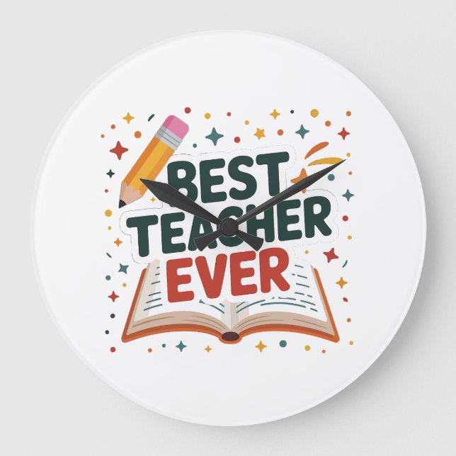 Best Teacher Ever Large Clock (Front)
