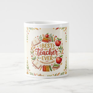 Best Teacher Ever Mug Apple Book Gift Coffee