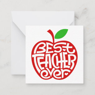 Best Teacher Ever Note Card