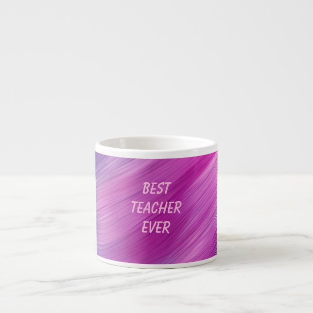 Best Teacher Ever Pastel Swirl Espresso Cup (Front)