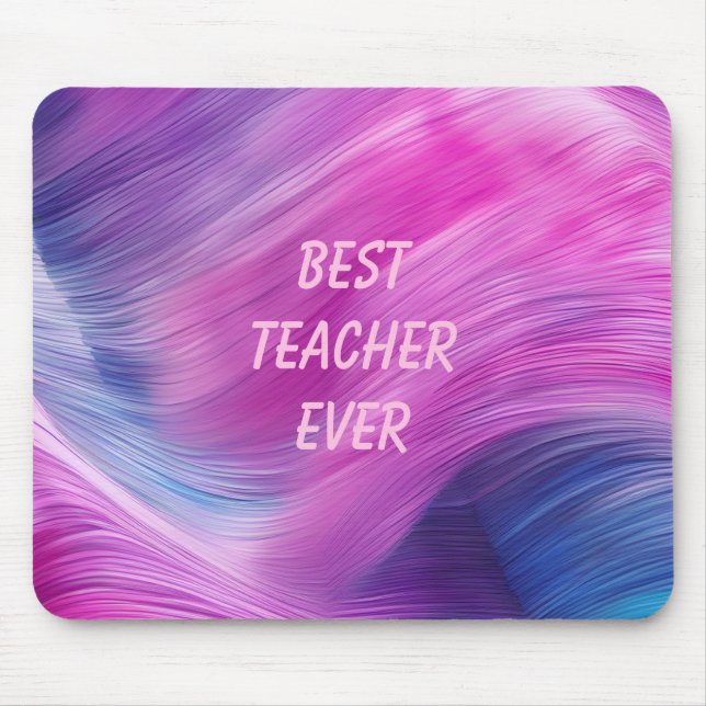 Best Teacher Ever Pastel Swirl Mouse Pad (Front)