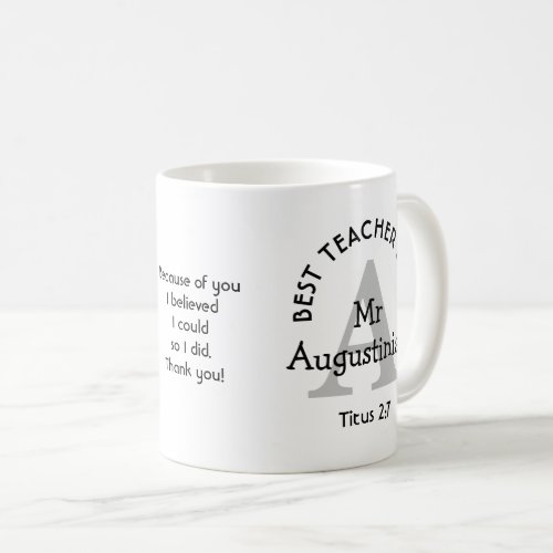 BEST TEACHER EVER Personalized Coffee Mug
