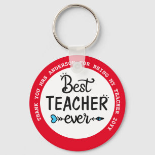 BEST TEACHER EVER Personalized Gifts Under $4 Keychain