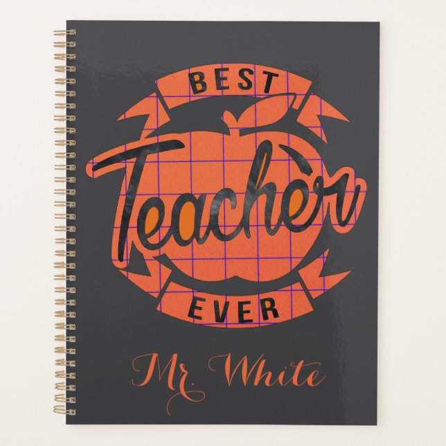 Best teacher ever personalized planner (Front)
