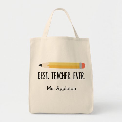 Best Teacher Ever  Personalized Tote Bag Gift