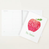Best Teacher Ever Personalized Watercolor Apple Planner