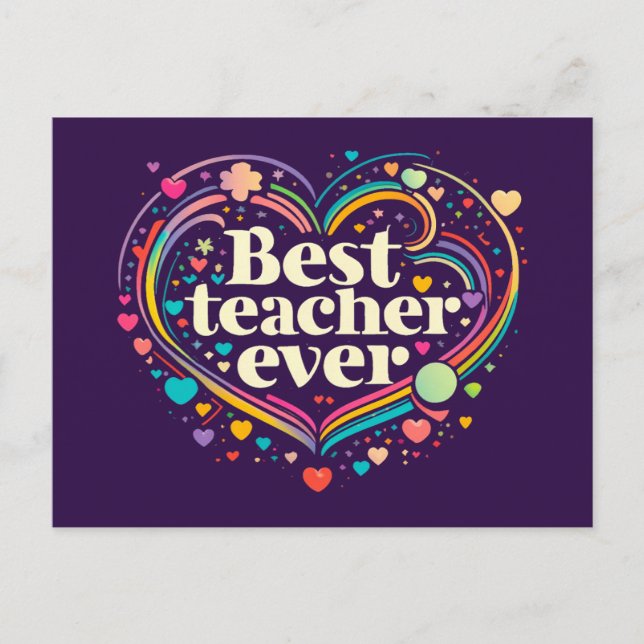 Best Teacher Ever Postcard (Front)