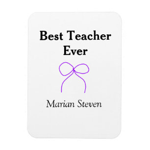 Best Teacher ever purple bow name appreciation gif Magnet