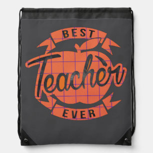 Best Teacher Ever Retro for Teachers presents Drawstring Bag