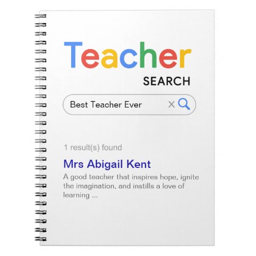 Best Teacher Ever Search Engine Result Notebook