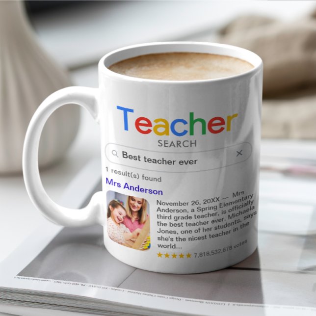 Best Teacher Ever Search Results Photo & Message Coffee Mug (Creator Uploaded)