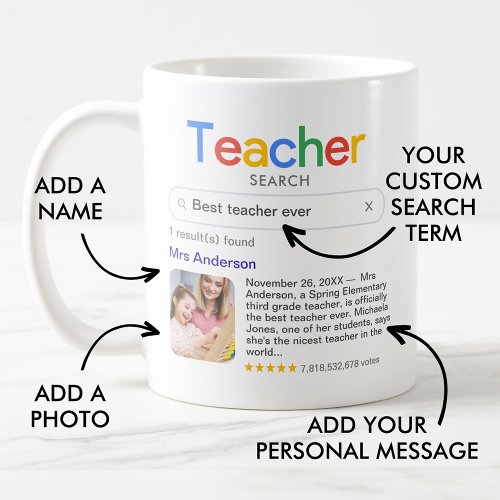 Best Teacher Ever Search Results Photo  Message Coffee Mug