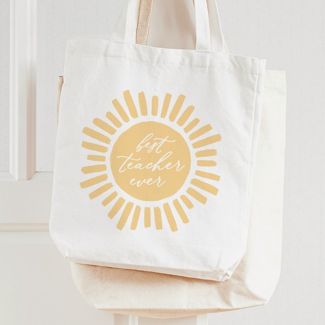 Best Teacher Ever Sunshine Teacher Appreciation Tote Bag (Creator Uploaded)