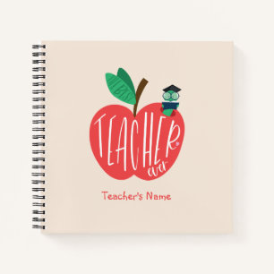 Best Teacher Ever, Teacher Appreciation Apple Worm Notebook