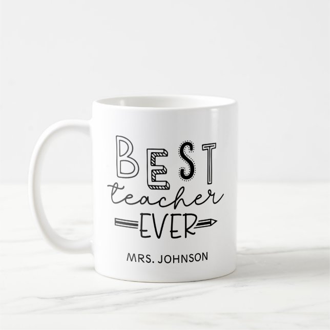 Best Teacher Ever - Teacher Appreciation Coffee Mug (Left)