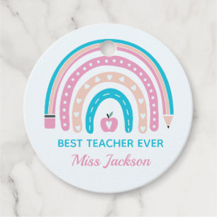 Best Teacher Ever - Teacher Appreciation Gift Favor Tags