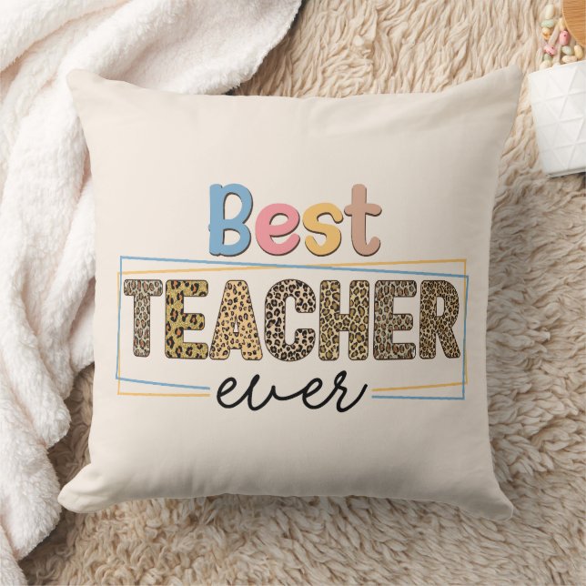 Best Teacher Ever Throw Pillow (Blanket)