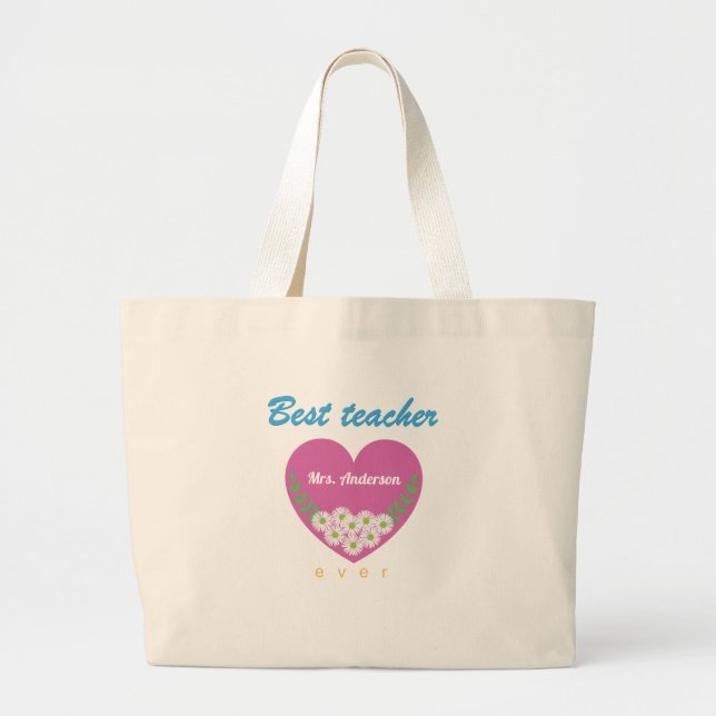 Best teacher ever tote bag (Front)