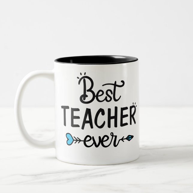 Best Teacher ever Two-Tone Coffee Mug (Left)