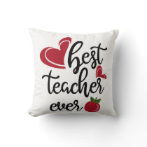 Best teacher ever typography teachers throw pillow