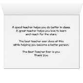 Best Teacher Ever, with Flowers Cards (Inside Horizontal (Bottom))