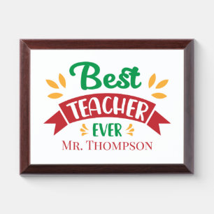 Best Teacher ever word art Award Plaque
