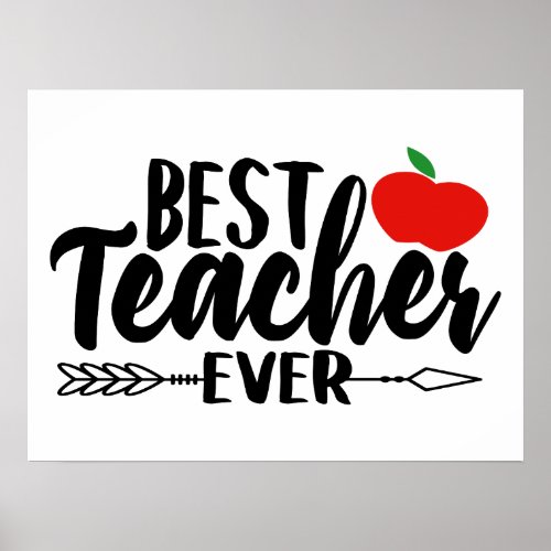 Best Teacher ever words poster