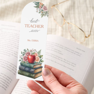 Best Teacher Floral Books Bookmark