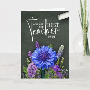 Best Teacher Floral Greeting Card