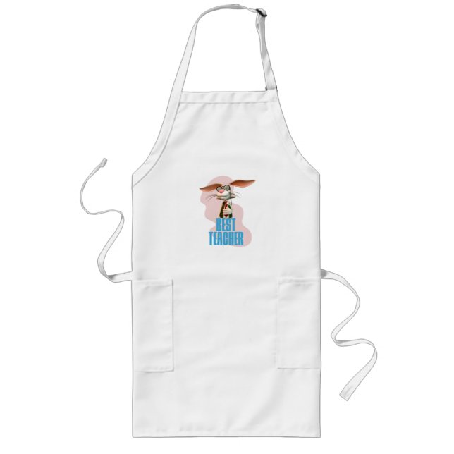 Best Teacher Funny Rabbit Classroom Humor Long Apron (Front)