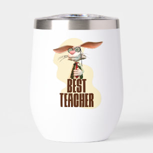 Best Teacher Funny Rabbit Thermal Wine Tumbler