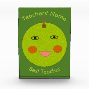 Best Teacher Happy Apple Custom Acrylic Block