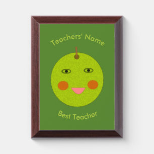 Best Teacher Happy Apple Custom Award Plaque