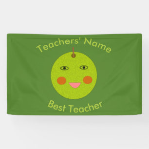 Best Teacher Happy Apple Custom Banner