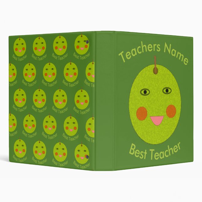 Best Teacher Happy Apple Custom Binder (Background)