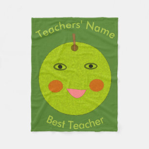 Best teacher Happy Apple Custom Fleece Blanket