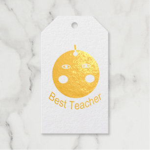 Best Teacher Happy Apple Custom Foil Gift Tags