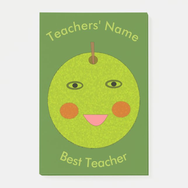 Best Teacher Happy Apple Custom Post it note (Front)