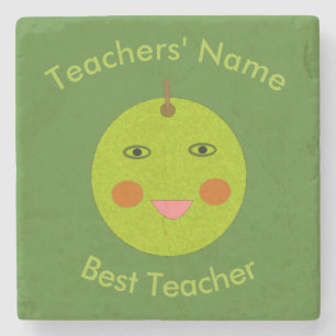 Best Teacher Happy Apple Custom Stone Coaster