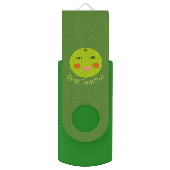 Best Teacher Happy Apple Custom USB Drive (Front Vertical)
