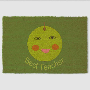 Best Teacher Happy Apple Fiber Doormat