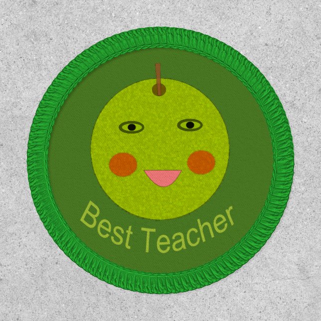 Best Teacher Happy Apple Patch (Front)