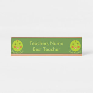Best Teacher Happy Apple Personalized Desk Sign
