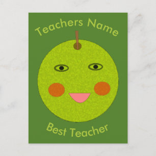 Best Teacher Happy Apple Personalized Postcard