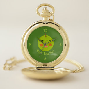 Best Teacher Happy Apple Pocket Watch